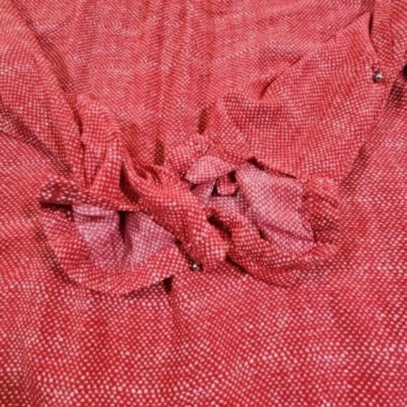 Grand & Greene Women's Top Blouse Size XL Red & White Pattern Long Sleeve - Picture 12 of 14